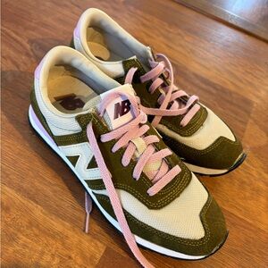 New Balance Olive and Lavender Sneakers